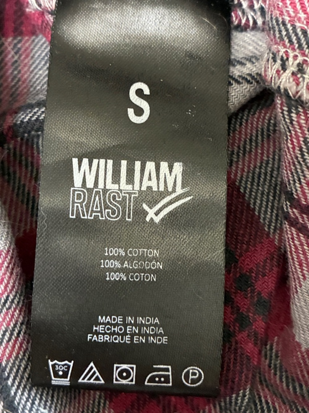 William Rast Gray and Pink Plaid Peplum Button-Up Top Size S - Picture 5 of 5